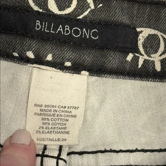 Billabong Black and White Denim Shorts - Picture 3 of 3